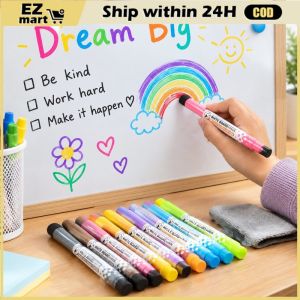 1 Set School Classroom Supplies Magnetic Erasable Whiteboard Pens Markers Dry Eraser Pages Childrens Drawing Pen Board Markers