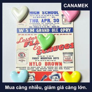 【CANAMEK】 10 Nam châm tủ lạnh hình trái tim nam châm tủ lạnh từ tính cho bảng tin trang trí máy ảnh Polaroid trang trí nhà