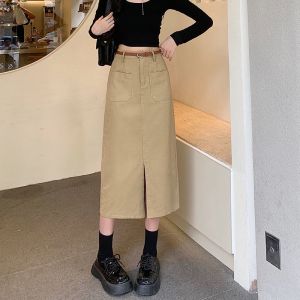 Chân Váy Kaki Dáng Chữ A Dài Vừa Vặn Thời Trang Xuân Hè 2023 Mới#X0604