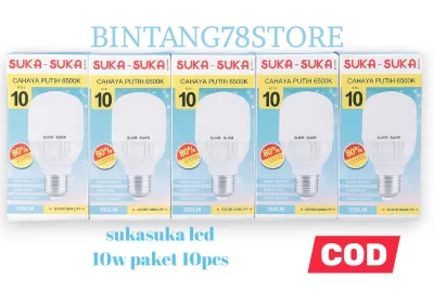 LAMPU LED SUKASUKA 10W PAKET 10PCS PUTIH SNI - BOHLAM SUKA SUKA TIPE 10