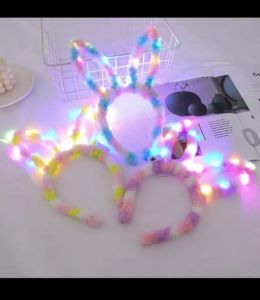 Bando Led Lampu kedap kedip bando kelinci - led pelangi