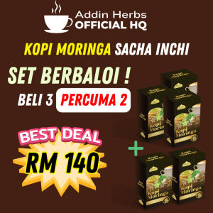 Quality Selection ADDIN HERBS HQ MORINGA SACHA INCHI COFFEE 100% ORIGINAL WORTHY SET (5 BOXES) AD-DIN