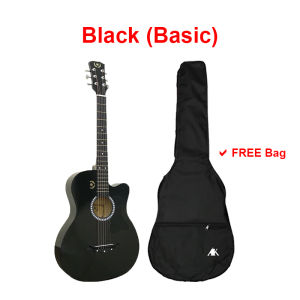 AK Guitar - 38 Inch Acoustic Guitar AK-011C (FREE BAG & TRUSS ROD) + Accessories Set | Gitar Akustik Gitar Kecil Murah Cutaway