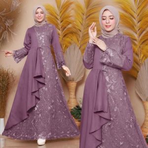 Gamis Almira /  BRUKAT MEWAH / BAJU LEBARAN / GAUN PESTA / PAKAIAN WANITA / BUSANA MUSLIM