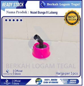 Spuyer Nozzle Nozel Plastik Mist 8 bunga Lubang Sambungan Lurus Drat Dalam