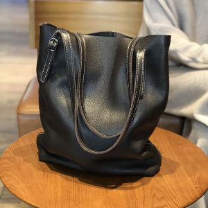BeeGreen Women Genuine Leather Tote Bag High Quality Soft Underarm Bag Large Capacity Commuter Shoulder Bag with Detachable inner bag