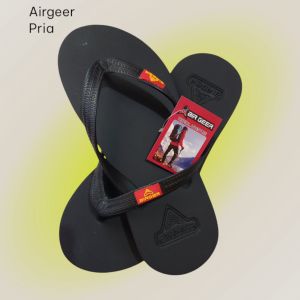 Sandal Jepit Pria Karet AIRGEER | Flip Flop Cowok Dewasa Kekinian Tahan Lama Abu-Abu/Hitam