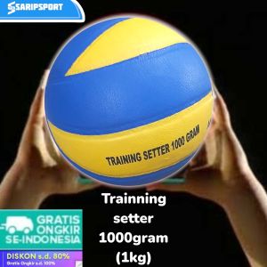 Bola Volly Latihan Setter Kompetisi - Bahan Mesh Anti Bocor - Ukuran Bola 5 - Warna Blue/Yellow