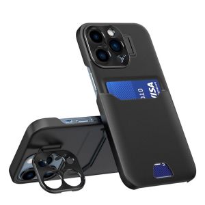 Luxury Leather Clashing Colors Card Hold Slot Phone Case For iPhone 14 13 Pro Max Plus Mini Bracket Stand Lens Protect Back Cover