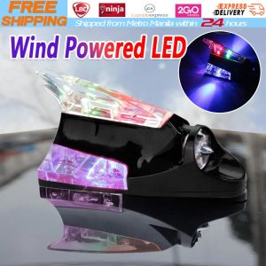 【Local Warehouse】Anti Collision Universal Warn Light Car Antenna Light LED Roof Light Shark Fin Colorful Safety Energy Saving Light Wind-Power-LED-Antenna