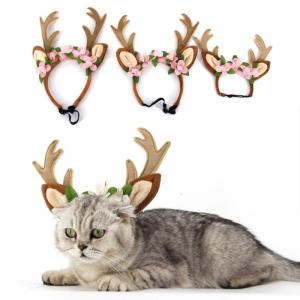 Mischievous Cat Dogs Reindeer Headband Cute Festival Animal Headband with Adjustable Neck Strap Cosplay Accessories