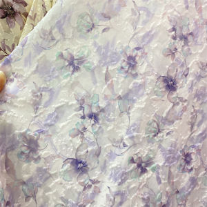 ชุดเดรสผ้าแจ็คการ์ดผ้าชีฟองลายดอกไม้สำหรับตัดเย็บเสื้อผ้ากันแดด