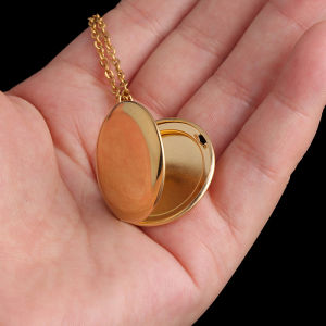 MillionGrid Vòng cổ mề đay hình ảnh bằng thép không gỉ Vòng cổ mặt tròn hở 3 màu