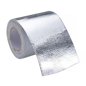 QIXING สารหน่วงไฟ ท่อไอเสีย เงิน เทปฉนวนความร้อน เทปฟอยล์ป้องกัน สติ๊กเกอร์ติดด้วยตนเอง เทปพันกันความร้อน