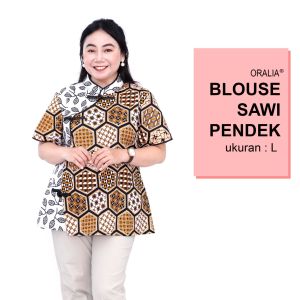 Blouse Big Size Wanita Atasan Batik Jumbo LD 140 / L-XL-2L-3L-4L-5L-6L-7L Model Jumbo Blus Kerja Batik / Atasan Batik Jumbo Wanita / Pakaian Batik Kekinian Model Seragam Kantor