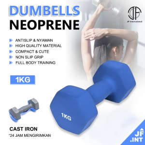 Barbel Mini / Dumbell Neoprene Barbel 1/2/3KG / Barbel Wanita / Latihan beban Barbel Gym Fitness