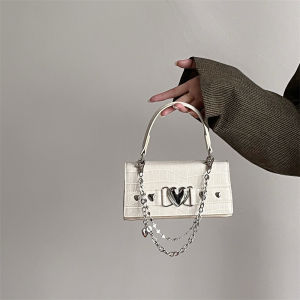 2026 NEW ARRIVAL STYLISH faux crocodile leather minimalist single shoulder crossbody handbag with pearl design