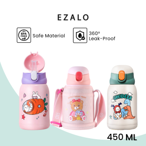 FACE Happy 316 Stainless Steel Kids Thermos Flask Bottle With Straw (480ml)