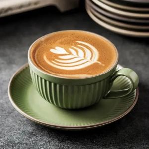 Bộ Tách Bằng Sứ Cao Cấp Chịu Nhiệt Tốt Chuyên Dùng Để Uống Trà Cafe Phong Cách Sang Chảnh 260ml
