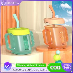 200MLถ้วยน้ำเด็กเรียนรู้ถ้วยดื่มปากกว้างเอียงออกแบบได้อย่างมีประสิทธิภาพป้องกันการสำลักปลอดภัยปลอดสารพิษทนอุณหภูมิสูงเด็กถ้วยน้ำ