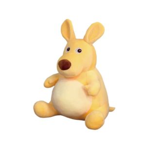 FXUP Hình Dáng Mập Mạp Thú nhồi bông Kangaroo Vải nhung mềm mại Màu vàng Đồ chơi nhồi bông hình thú Dễ thương Phong cách hoạt hình dễ thương Thú nhồi bông Đồ trang trí phòng trẻ em