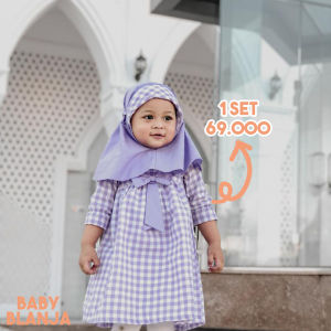 Gamis Bayi Perempuan 6-12 Bulan Zaira Set