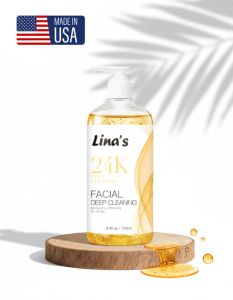 LINAS 24K Gold Facial Deep Cleansing Gel – Removes Impurities Brightens & Hydrates for Clear Radiant Skin