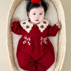 100 Days Full Moon First Birthday Outfit Month Old Outdoor Romper Baby Autumn Clothes Infant Jumpsuit Baby