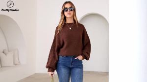 PRETTYGARDEN Womens Sweaters Fall 2025 Long Sleeve Crew Neck Cable Knit Oversized Sweater Top Casual Pullover Trendy Outfits