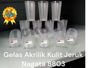 6 pcs Gelas Plastik Akrilik Kulit Jeruk/Gelas Teh Resto Cafe 460ml 8803 / Nagata / Akrilik