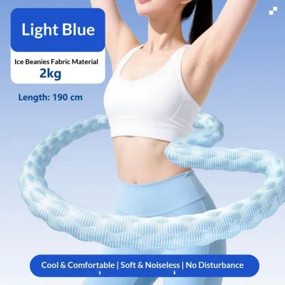 Soft Weighted Hula Hoop Waist Friendly No Bruise Cooling Ice Silk Smooth Skin Tummy Trimmer Soft Hula Hoop Buluh Bidai
