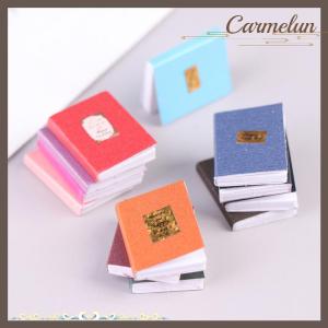 [Carmelun] 12Pcs set 1:12 Dollhouse Miniature Book Model Notebook Doll House Study Decor