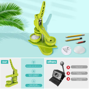 Button Badge Maker Machine 58mm (2.25in) DIY Pin Button Maker Press Machine Badge Punch Press with Free 100pcs Button Parts&Pictures&Circle Cutter