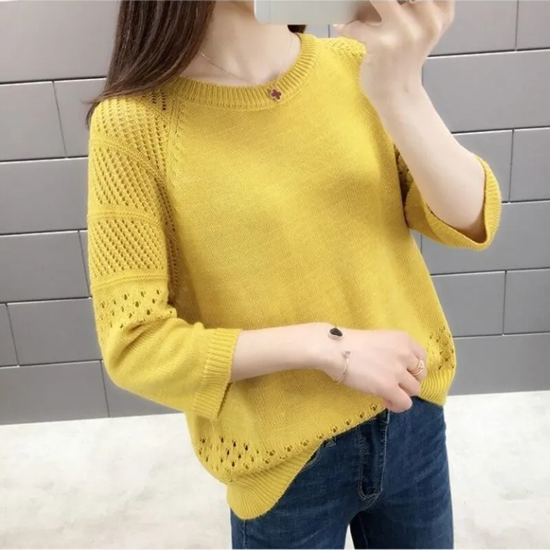 Men's Vintage Knit Shirt Lapel Hollowed-Out Knitted Shirts Loose Knitt  Short Sleeve Sweater : : Fashion