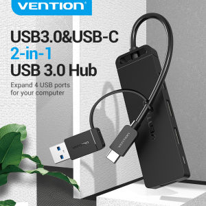 Vention USB HUB Type C Hub USB 3.0 And USB Type C 2 in 1 USB Extension Hub Expand Multi USB Port USB 3.0 Hub Adapter With Micro B Charge Powered Supply For Laptop PC Hard Drive U disk Cellphone Tablet USB 3.0 Hub
