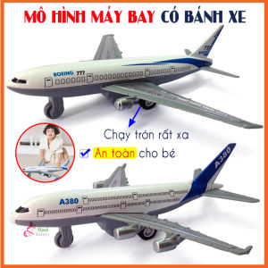 Đồ chơi mô hình máy bay dân dụng boeing có bánh xe bằng nhựa điều khiển chạy trớn