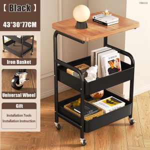 RISE 2/3Layers Bedside Storage Mobile Trolley Living Room Mobile Storage Cart Mobile Organizer for Kitchen/Home/Office