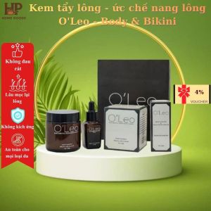Combo Kem tẩy lông OLeo - Body & Bikini và Serum ức chế nang lông - Tẩy sạch lông ngay lập tức