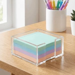 CHUN053634 Di động Giá đỡ giấy ghi chú dính Trong suốt như pha lê Đa chức năng Hộp đựng giấy ghi chú  Hộp đựng Giá đỡ ghi chú trong suốt Văn phòng