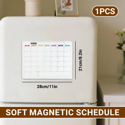 2026 Magnetic Fridge Whiteboard Planner Weekly Monthly Planning Column Calendar Erasable magnetic monthly planner