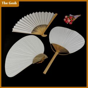 [The Gesh] 1pc White Folding Elegant Paper Hand Fan Wedding Party Favors