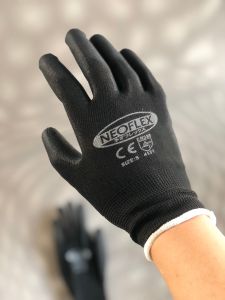 ถุงมือเคลือบพียูเต็มฝ่ามือ 2คู่ สีดำ ถุงมือไนล่อนเคลือบพียู กันลื่น กันบาด ใส่สบาย ซักได้ ภาพดี พร้อมส่ง