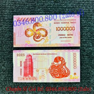 [Số VIP] Tiền Con Rắn 1 TRiệu Macao 2025 Số Seri FULL VIP Cực Chất lưu niệm kèm bao lì xì