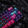 คีย์บอร์ด2077 Cyberpunk Keycap ด้านข้างสลักลายรองเท้าฟุตบอล129คีย์ PBT โปรไฟล์เชอร์รี่ PBT การระเหิดห้าด้านสำหรับสวิตช์ MX เชอร์รี่คีย์บอร์ดแบบกลไก DIY ปรับแต่งตามสั่ง RK IKB. 