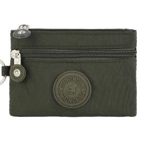 OWNNEW ผ้าใบแคนวาส กระเป๋าเงินเหรียญ พร้อมพวงกุญแจแหวน กันน้ำกันน้ำได้ โฮโลเดอร์บัตรเครดิต ทนทานต่อการใช้งาน ทนต่อการสึกหรอ กระเป๋าเงินกระเป๋าสตางค์ ชายหญิง