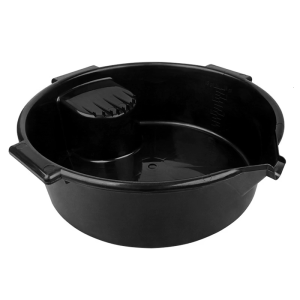 Oil Collection Tray 6L Round Oil Drain Pan Oil Change Canister Plastic Tray Oil Collection Container with Handle & Scale