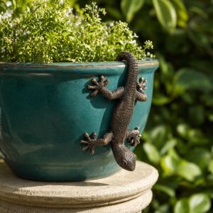 BESTWEST Potted Plant Partner Bronze Gecko Garden Decoration Dog Hanging Decor Garden Figurine Fish Tank Figurine Resin Puppy Resin Ornament Flower Pot