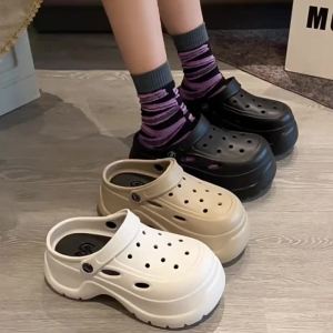 EVA Thick Bottom 7CM Womens height-increasing perforated sandals with soft platform soles fashionable slippers in stock