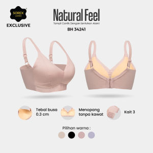 Sorex Bra Exclusive Natural Feel Busa Tanpa Kawat Kait 3 Setara Cup B Cup 3/4 Bra BH 34241