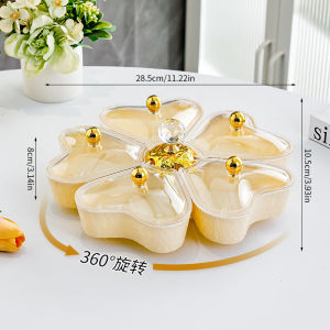 Rotatable Party Divider Tray Display Serving Tray Dishes Fruits Snack Candies Nuts Biscuit Platters Ramadan Raya Kuih New Year Container